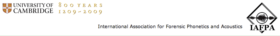 The International Association for Forensic Phonetics and Acoustics