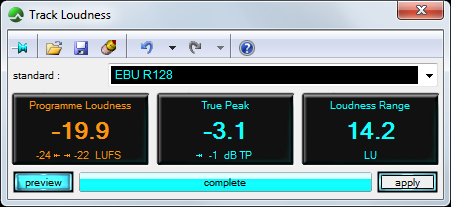 CEDAR Cambridge Track Loudness module